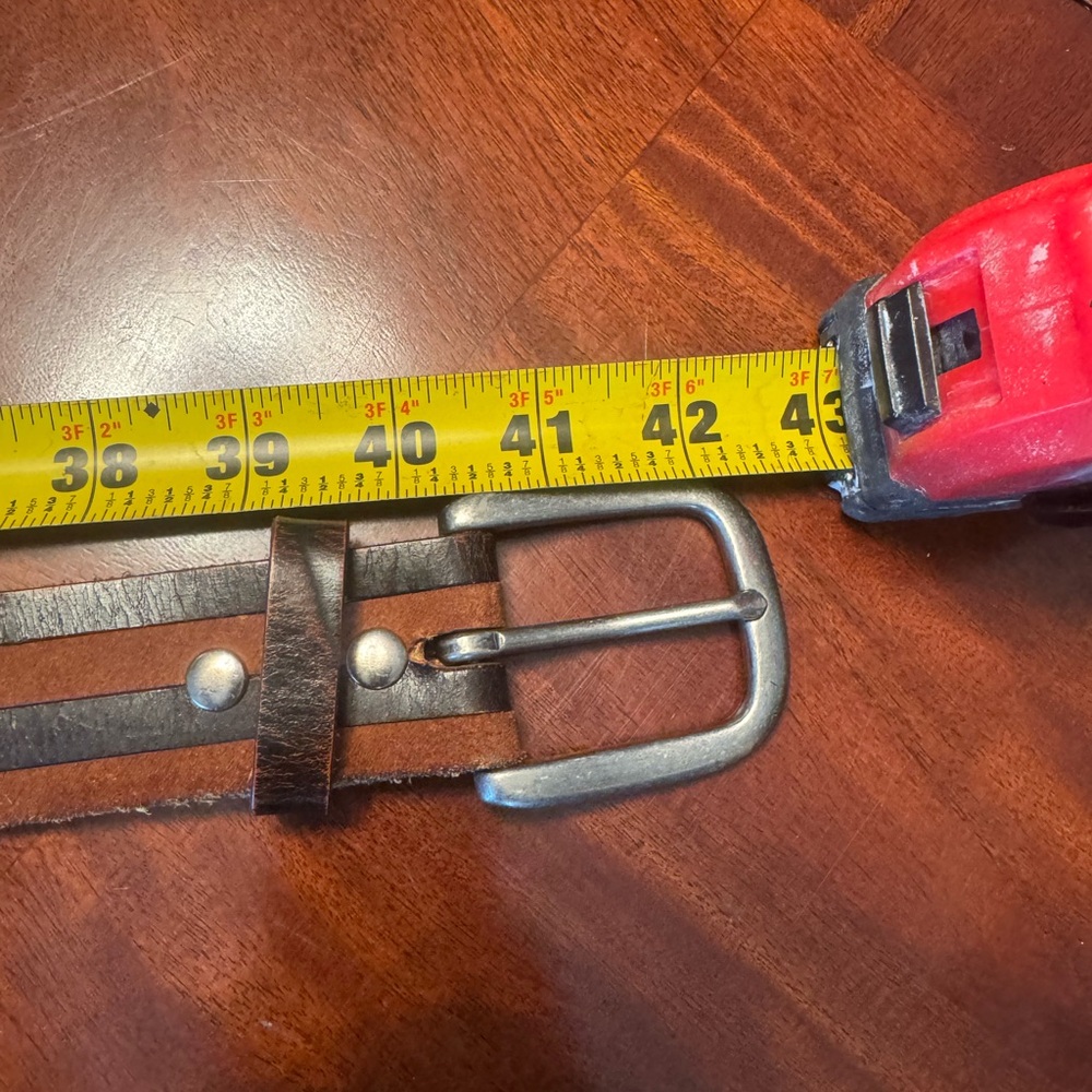 Brown Leather Belt with Silver Buckle